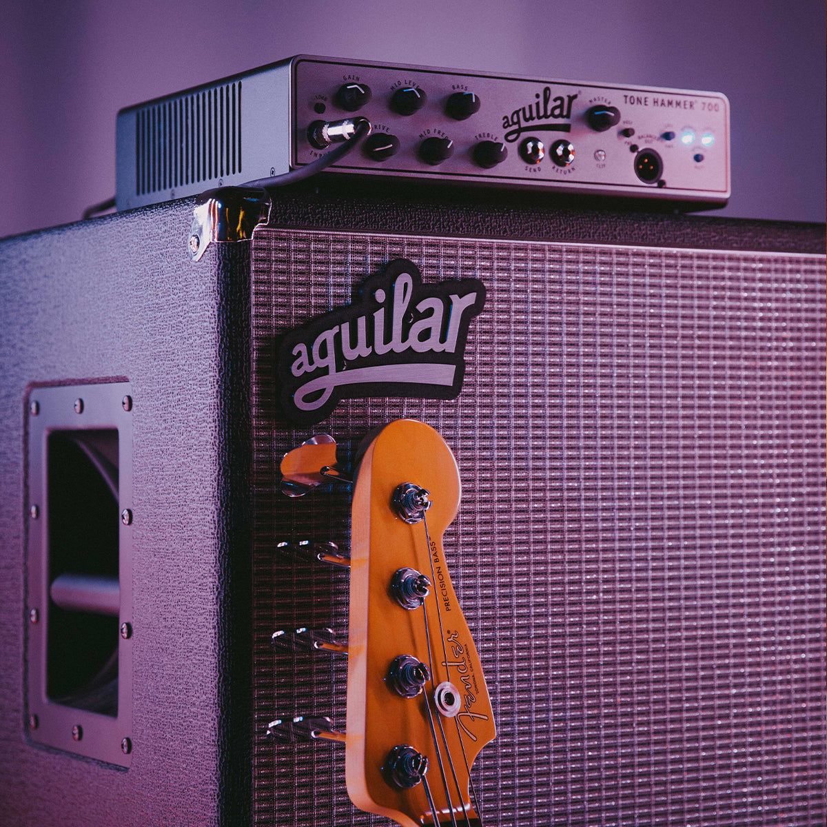 Aguilar TH700 bass amp angled lifestyle